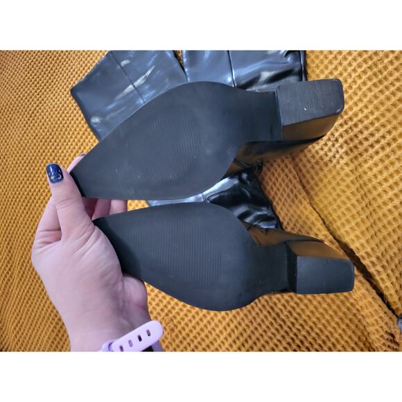 Steve Madden Bramble Leather Knee High Block Heel Fall Boots NWOT 6 SIX READ - Picture 4 of 6